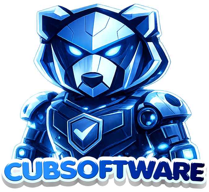 CUB SOFTWARE Mascot + Text (Blue)